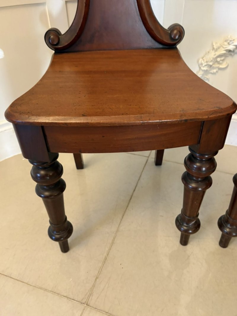 Superb Quality Pair of Antique Victorian Mahogany Hall / Side Chairs